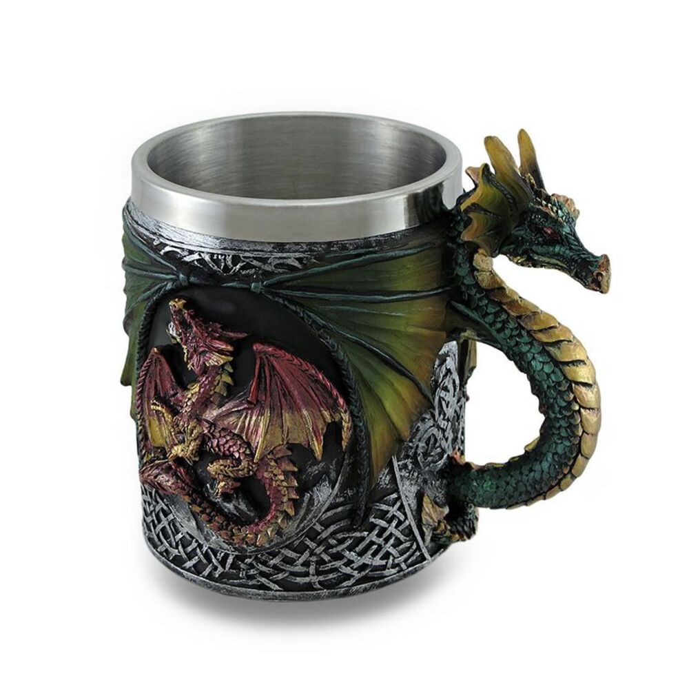 Gothic Dragon Tankard Celtic Knot work Mug w/Stainless Steel Insert